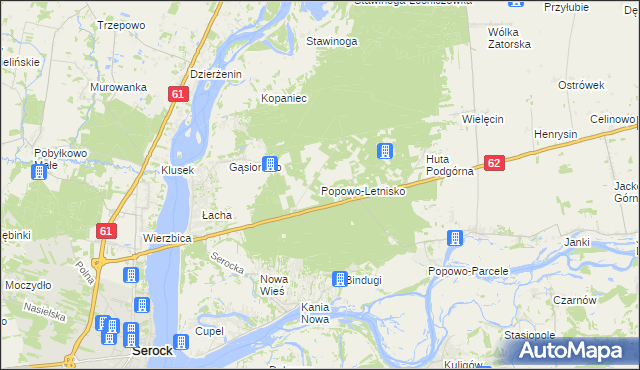 mapa Popowo-Letnisko, Popowo-Letnisko na mapie Targeo
