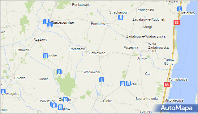 mapa Poprężniki, Poprężniki na mapie Targeo