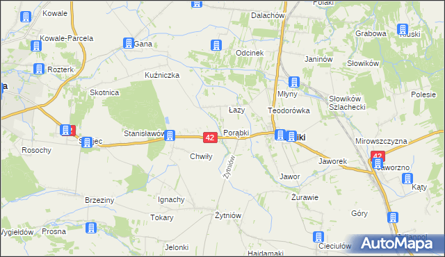 mapa Porąbki gmina Rudniki, Porąbki gmina Rudniki na mapie Targeo