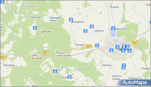 mapa Porażyn, Porażyn na mapie Targeo