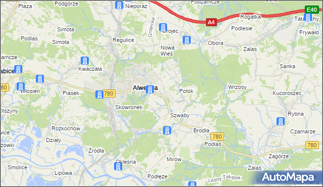 mapa Poręba Żegoty, Poręba Żegoty na mapie Targeo