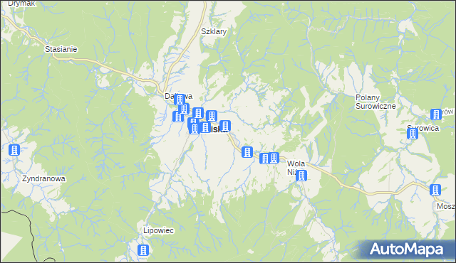 mapa Posada Jaśliska, Posada Jaśliska na mapie Targeo
