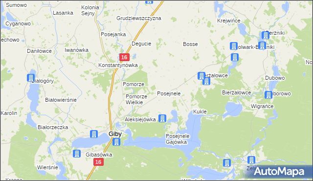 mapa Posejnele, Posejnele na mapie Targeo