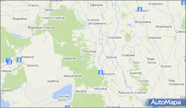 mapa Posoka gmina Przykona, Posoka gmina Przykona na mapie Targeo