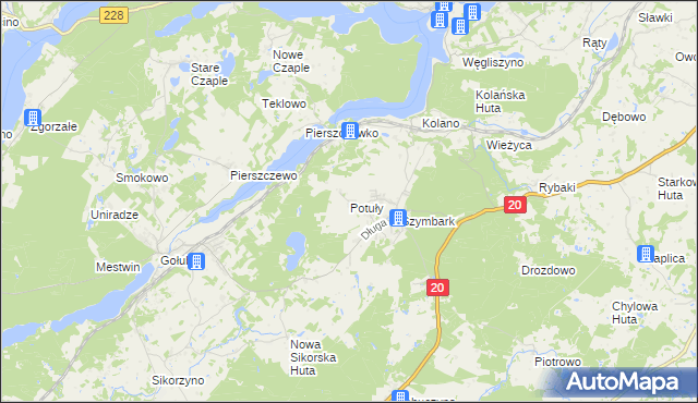mapa Potuły, Potuły na mapie Targeo