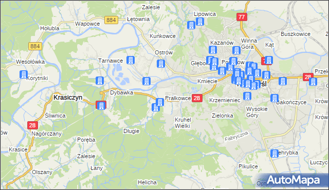 mapa Prałkowce, Prałkowce na mapie Targeo
