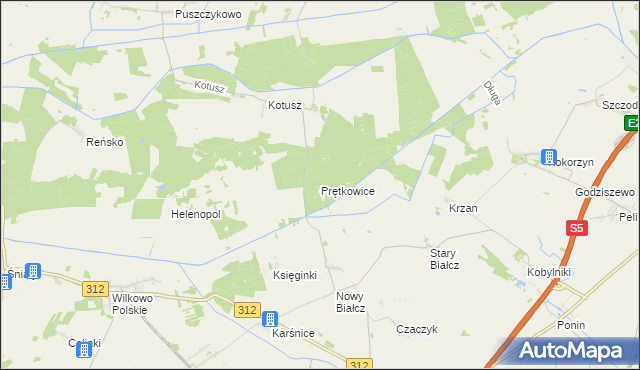 mapa Prętkowice, Prętkowice na mapie Targeo