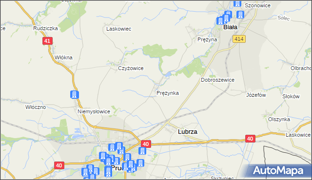 mapa Prężynka, Prężynka na mapie Targeo