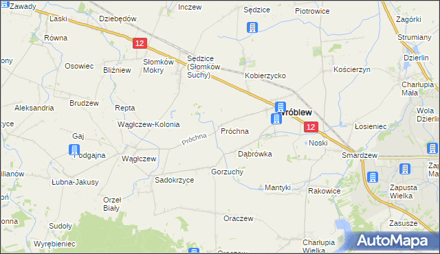 mapa Próchna, Próchna na mapie Targeo