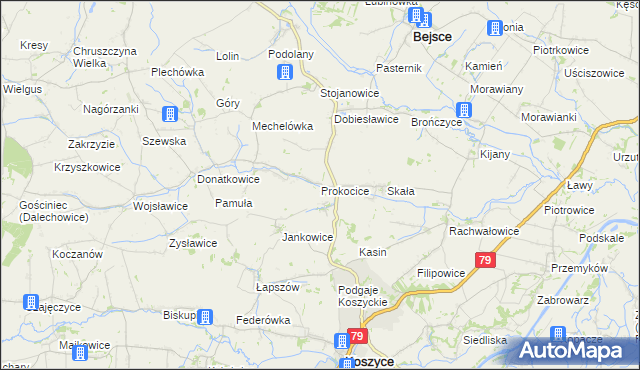 mapa Prokocice, Prokocice na mapie Targeo