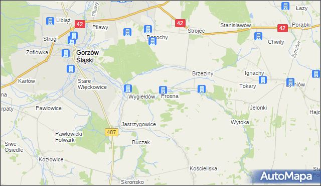 mapa Prosna gmina Praszka, Prosna gmina Praszka na mapie Targeo
