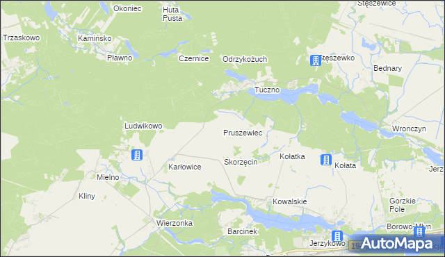 mapa Pruszewiec, Pruszewiec na mapie Targeo