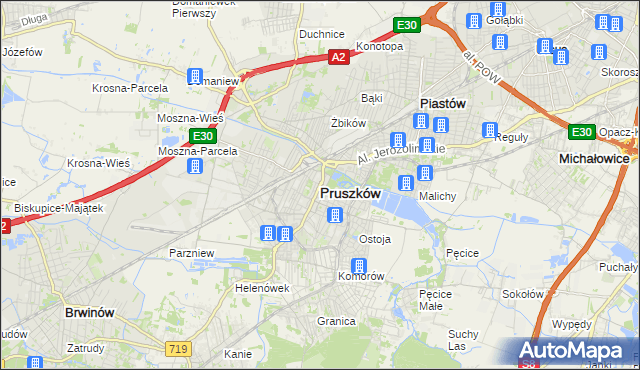 mapa Pruszków, Pruszków na mapie Targeo