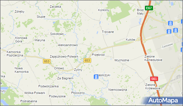 mapa Przebród, Przebród na mapie Targeo