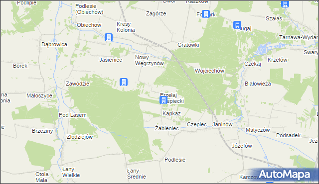 mapa Przełaj Czepiecki, Przełaj Czepiecki na mapie Targeo