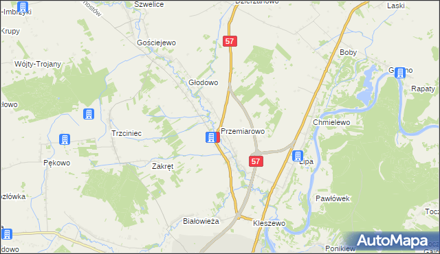 mapa Przemiarowo, Przemiarowo na mapie Targeo