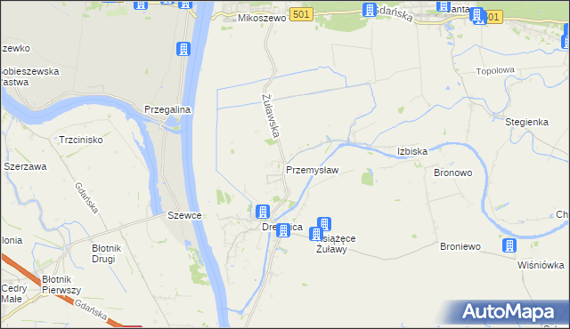 mapa Przemysław gmina Stegna, Przemysław gmina Stegna na mapie Targeo