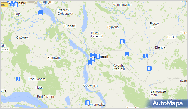 mapa Przerośl, Przerośl na mapie Targeo