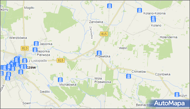 mapa Przewłoka gmina Parczew, Przewłoka gmina Parczew na mapie Targeo
