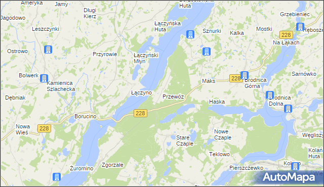 mapa Przewóz gmina Chmielno, Przewóz gmina Chmielno na mapie Targeo