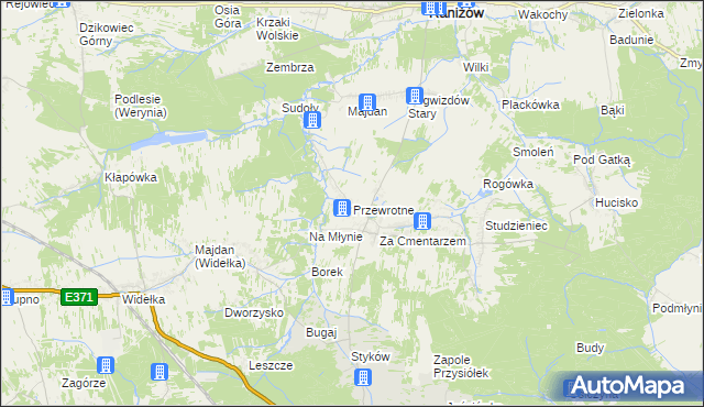 mapa Przewrotne, Przewrotne na mapie Targeo