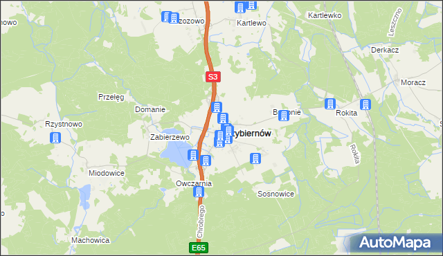 mapa Przybiernów, Przybiernów na mapie Targeo