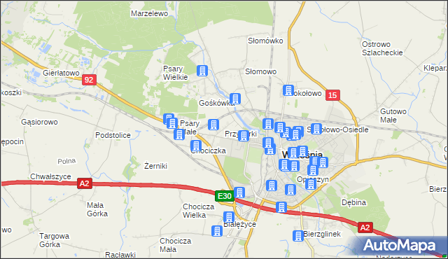 mapa Przyborki, Przyborki na mapie Targeo