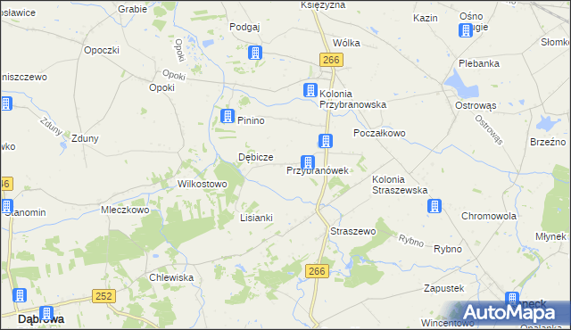 mapa Przybranówek, Przybranówek na mapie Targeo
