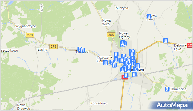 mapa Przyczyna Górna, Przyczyna Górna na mapie Targeo