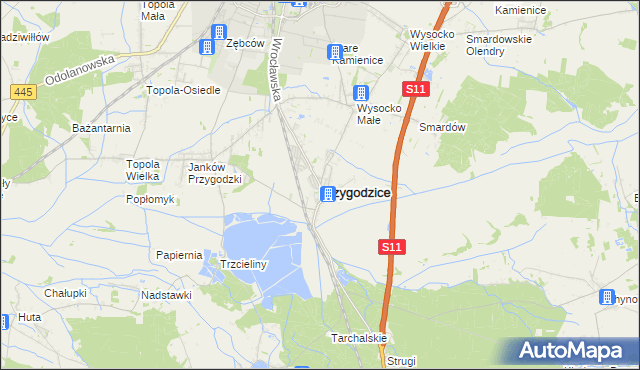 mapa Przygodzice, Przygodzice na mapie Targeo