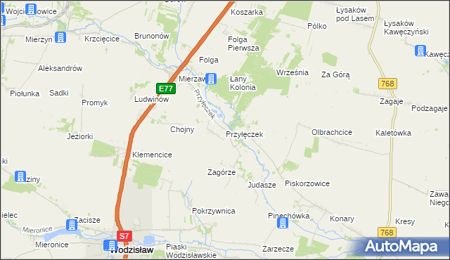 mapa Przyłęczek, Przyłęczek na mapie Targeo