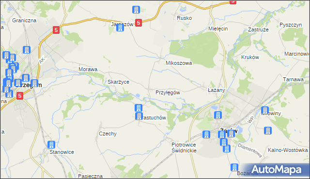 mapa Przyłęgów, Przyłęgów na mapie Targeo