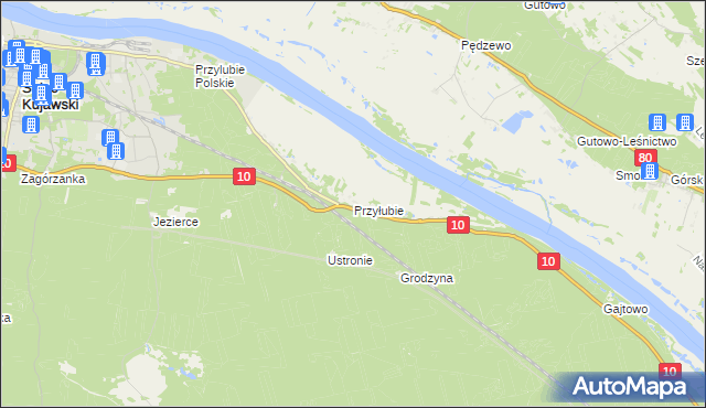 mapa Przyłubie gmina Solec Kujawski, Przyłubie gmina Solec Kujawski na mapie Targeo
