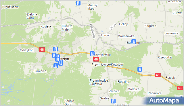 mapa Przymiłowice, Przymiłowice na mapie Targeo