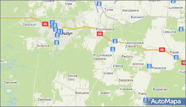 mapa Przymiłowice Gajówka, Przymiłowice Gajówka na mapie Targeo