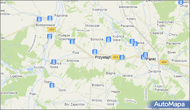 mapa Przystajń, Przystajń na mapie Targeo