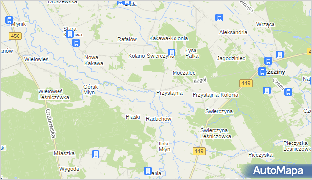 mapa Przystajnia, Przystajnia na mapie Targeo