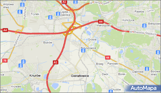 mapa Przyszowice, Przyszowice na mapie Targeo