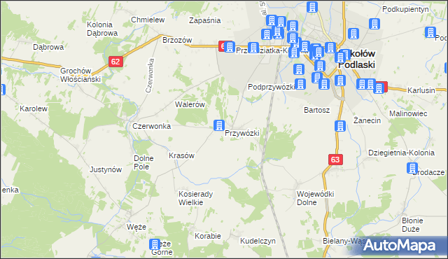 mapa Przywózki, Przywózki na mapie Targeo