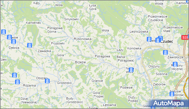 mapa Pstrągowa, Pstrągowa na mapie Targeo