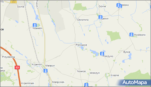 mapa Pstrowice, Pstrowice na mapie Targeo