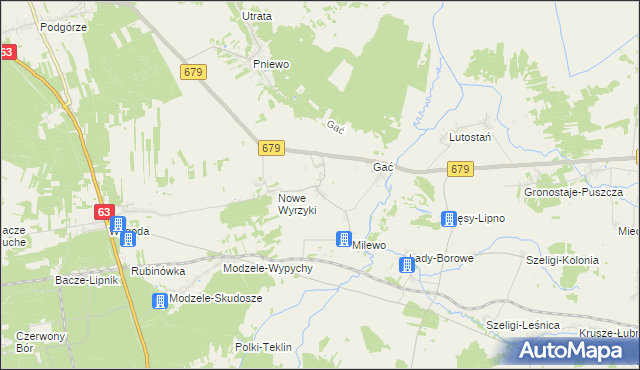 mapa Puchały gmina Łomża, Puchały gmina Łomża na mapie Targeo