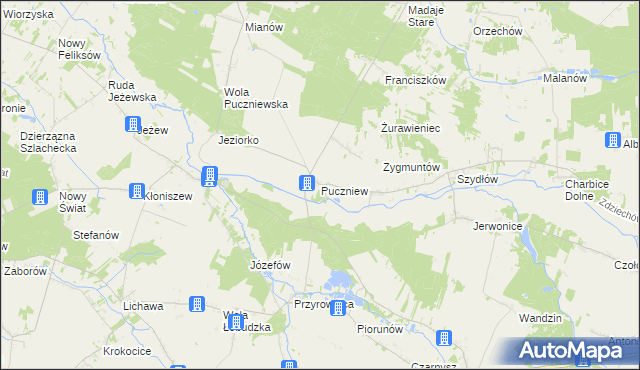 mapa Puczniew, Puczniew na mapie Targeo