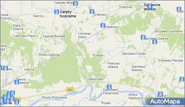 mapa Pułazie, Pułazie na mapie Targeo