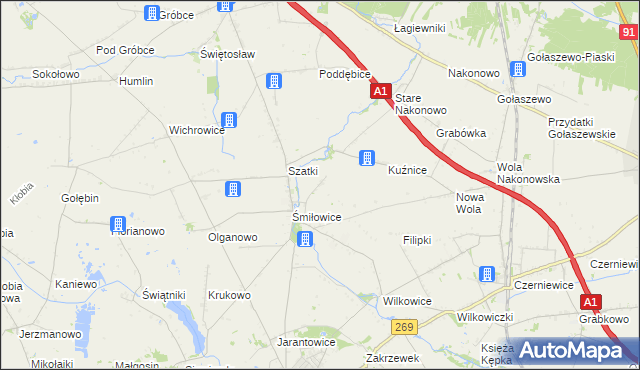 mapa Pustki Śmiłowskie, Pustki Śmiłowskie na mapie Targeo