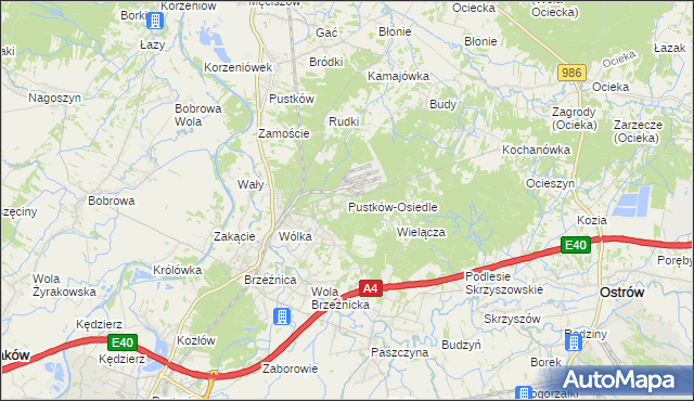 mapa Pustków-Osiedle, Pustków-Osiedle na mapie Targeo