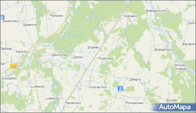 mapa Pustkowo gmina Białogard, Pustkowo gmina Białogard na mapie Targeo