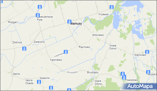 mapa Rachowo, Rachowo na mapie Targeo