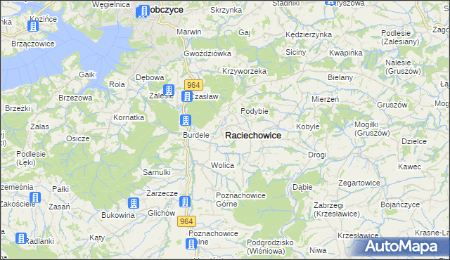 mapa Raciechowice, Raciechowice na mapie Targeo