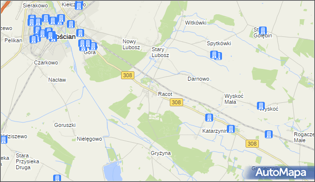 mapa Racot, Racot na mapie Targeo